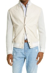 Men's Brunello Cucinelli Leather & Knit Jacket