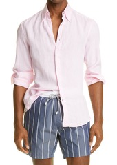 Men's Brunello Cucinelli Slim Fit Linen Button-Down Shirt