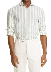 Men's Brunello Cucinelli Slim Fit Stripe Button-Up Shirt