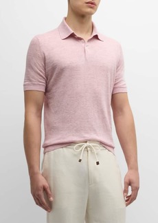 Brunello Cucinelli Men's Cotton-Linen Polo Shirt