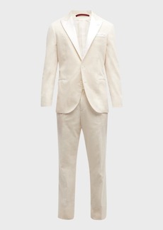 Brunello Cucinelli Men's Hollywood Glamour Satin Peak Corduroy Tuxedo