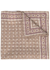 Brunello Cucinelli mixed-print wool pocket scarf