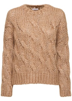 Brunello Cucinelli Mohair Blend Braided Knit Sweater