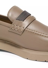 Brunello Cucinelli Monili-Detailed Leather Penny Loafers