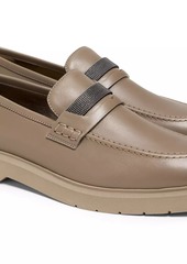 Brunello Cucinelli Monili-Detailed Leather Penny Loafers