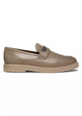 Brunello Cucinelli Monili-Detailed Leather Penny Loafers