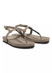 Brunello Cucinelli Monili-Embellished Suede Sandals