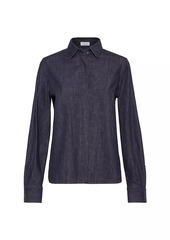 Brunello Cucinelli No Fade Denim Shirt with Monili