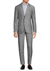 Brunello Cucinelli Notch Lapel Linen Blend Suit