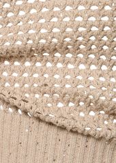 Brunello Cucinelli Open Knit Cotton Blend Vest