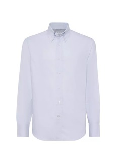 Brunello Cucinelli Oxford Slim Fit Shirt with Button Down Collar