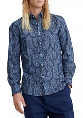 Brunello Cucinelli Paisley Slim Fit Shirt With Button Down Collar