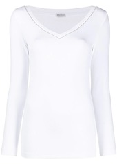 Brunello Cucinelli beaded neckline long-sleeve top