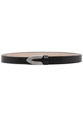 Brunello Cucinelli pebble-leather thin belt