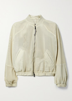 Brunello Cucinelli Perforated Suede Bomber Jacket