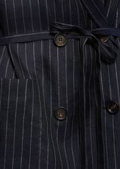 Brunello Cucinelli Pinstripe Cotton Blend Jacket