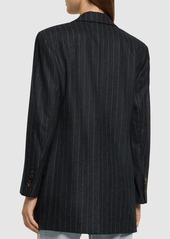 Brunello Cucinelli Pinstripe Wool Flannel Blazer