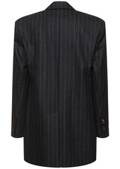 Brunello Cucinelli Pinstripe Wool Flannel Blazer