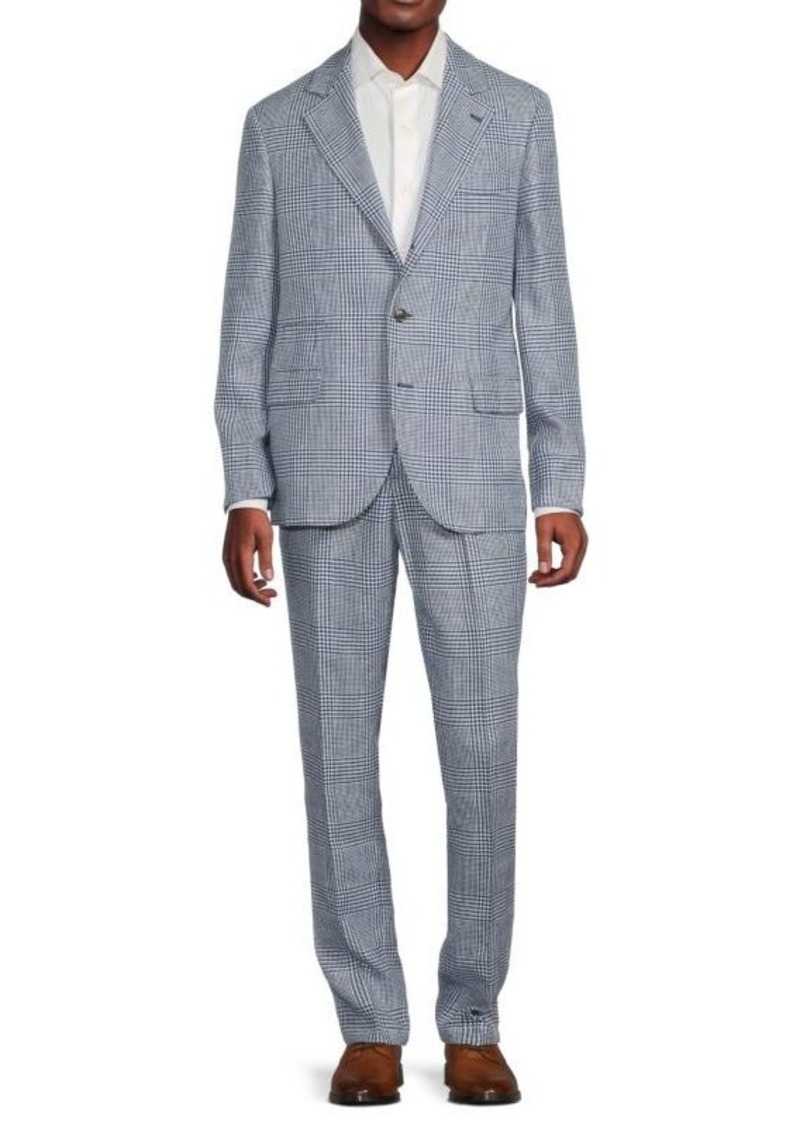 Brunello Cucinelli Plaid Linen Suit