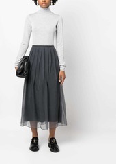 Brunello Cucinelli pleated chiffon midi skirt