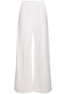 Brunello Cucinelli Pleated Poplin Wide Pants