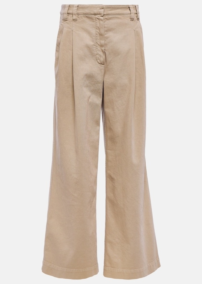 Brunello Cucinelli Pleated wide-leg cotton pants