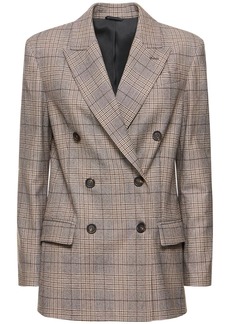 Brunello Cucinelli Prince Of Wales Wool Blend Jacket