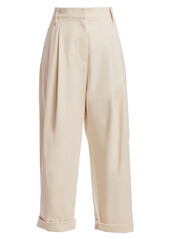 Brunello Cucinelli Relaxed Twill Pleated Pants