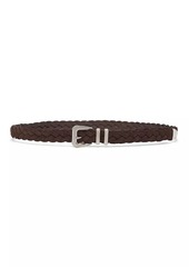 Brunello Cucinelli Reversed Calfskin Braided Belt with Tip