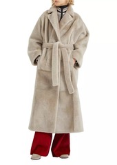 Brunello Cucinelli Reversible Shearling Coat with Shiny Details