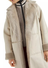 Brunello Cucinelli Reversible Shearling Coat with Shiny Details