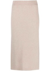 Brunello Cucinelli ribbed-knit midi skirt