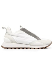 Brunello Cucinelli satin trainers with beaded detailing