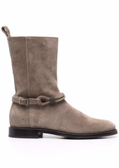 Brunello Cucinelli side-buckled suede boots