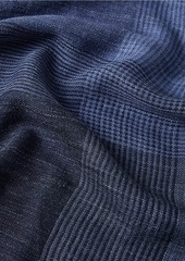 Brunello Cucinelli Silk And Linen Chevron Scarf With Stripes