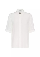 Brunello Cucinelli Silk Crape De Chine Shirt With Precious Buttonhole