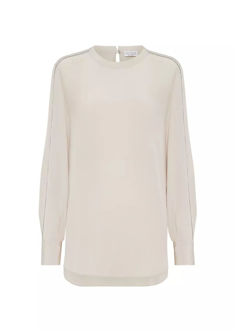 Brunello Cucinelli Silk Crepe De Chine T-Shirt