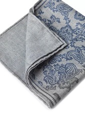 Brunello Cucinelli Silk Pocket Square with Paisley Design