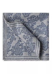 Brunello Cucinelli Silk Pocket Square with Paisley Design