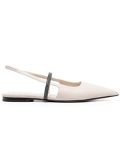 Brunello Cucinelli slingback leather ballerina pumps