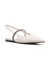 Brunello Cucinelli slingback leather ballerina pumps