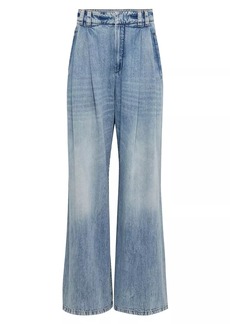 Brunello Cucinelli Soft Denim Baggy Wide Jeans