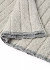 Brunello Cucinelli Soft Virgin Wool and Cashmere Rib Knit Scarf