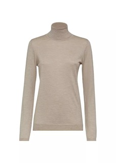 Brunello Cucinelli Sparkling Cashmere And Silk Lightweight Turtleneck Sweater