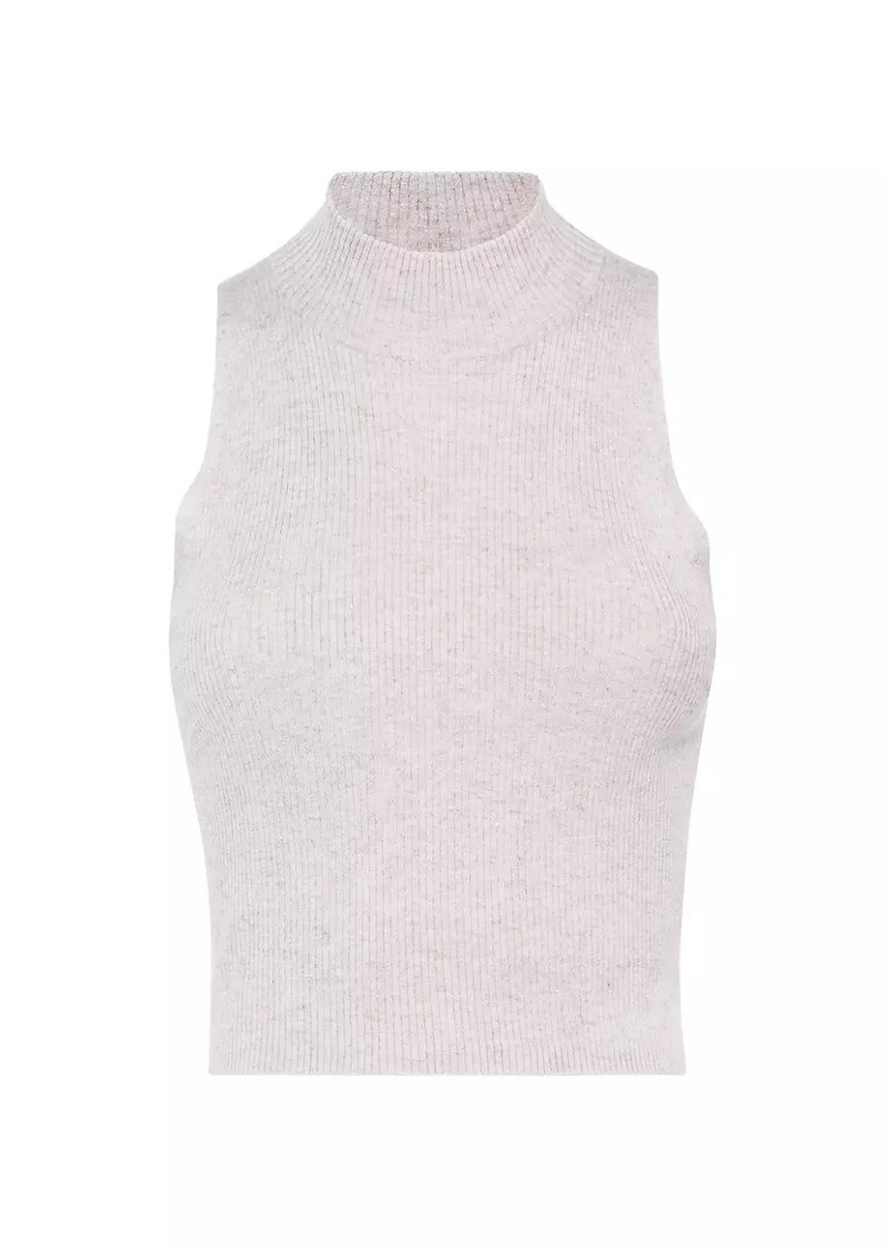 Brunello Cucinelli Sparkling Cashmere Rib Knit Top