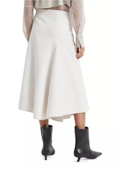 Brunello Cucinelli Stretch Cotton Asymmetric Midi Skirt