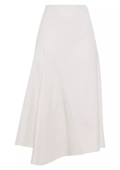 Brunello Cucinelli Stretch Cotton Asymmetric Midi Skirt