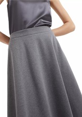 Brunello Cucinelli Stretch Cotton Couture Interlock Midi Circle Skirt