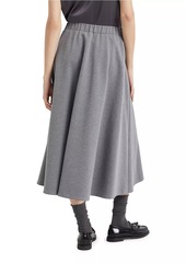 Brunello Cucinelli Stretch Cotton Couture Interlock Midi Circle Skirt