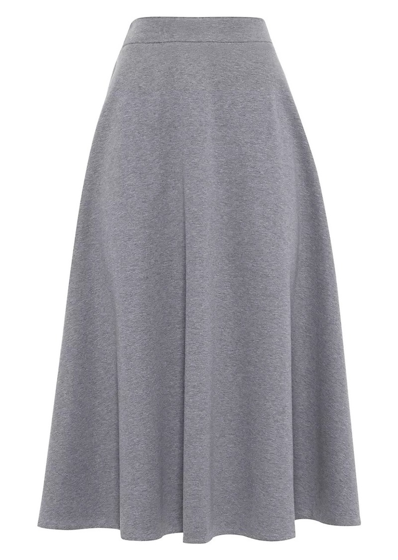 Brunello Cucinelli Stretch Cotton Couture Interlock Midi Circle Skirt